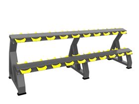 Стойка для гантелей (на 10 пар) Jaguar-Sport желтые ложементы A2215-10