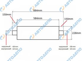 Бочка глушителя HINO, ISUZU, TOYOTA, MITSUBISHI FUSO, NISSAN DIESEL, MAZDA, HYUNDAI 300, 500, 700, DUTRO, RANGER, PROFIA, ELF, FORWARD, GIGA, CANTER, FIGHTER, SUPER GREAT, ATLAS, CONDOR, BIG THUMB, TOYOACE, DYNA, TITAN  EXM4006-AUTODEPO