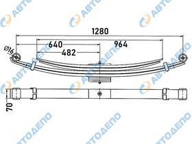 Рессора в сборе HINO,TOYOTA DUTRO, DYNA XZU411 HN3R-FLHU
