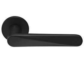 MH-58-R6 BL, ручка дверная "CAYAN" на круглой розетке 6 мм, цвет - чёрный