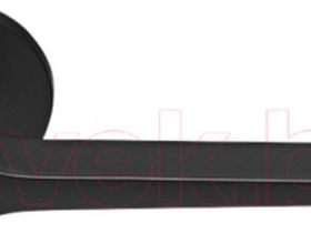 MH-60-R6 BL, ручка дверная "LAND" на круглой розетке 6 мм, цвет - чёрный