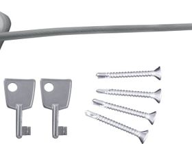 DORF Блокирующий замок С ТРОСИКОМ AIR LOCK для пвх окон,  и ключем белый