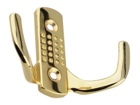 Крючок 04.41.01 перф. 2-х рожковый  (РВ) золото TRODOS "ZY-201В" 2-рожк 302076 1/50/500