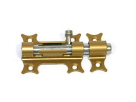 Засов накладной ОРИГИНАЛЬНЫЙ с круг ригелем /Золото/Делга 1/40