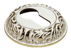 Накладка на евроцилиндр МН-КН CLP W/PG  (белая эмаль/золото) 1/10 "Morelli"