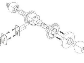 Ручка-защелка хром проходная 40-СY 37-586 А-PS -3111 YALE