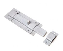 Засов накладной КЛАССИЧЕСКИЙ прямой Серый Делга (Дверной) 1/25