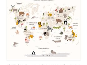 Фотообои F-139 Части света 300х270