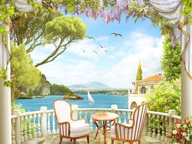 Фотообои H-013 Кресла на балконе 300х270