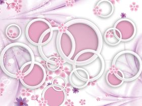 Фотообои T-130 Кольца с розовыми цветами 300х270