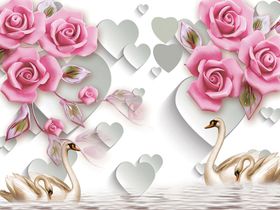 Фотообои T-040 Бумажные сердца 400х270