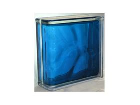 Стеклоблок Торцевой окрашенный внутри синий