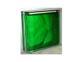 Стеклоблок Торцевой окрашенный внутри изумрудный