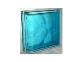 Стеклоблок Торцевой окрашенный внутри бирюза
