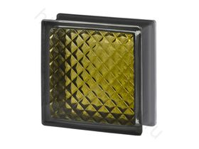 Стеклоблок Инка черный бриллиант бронза