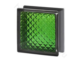 Стеклоблок Инка черный бриллиант изумруд