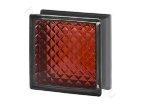 Стеклоблок Инка черный бриллиант рубин