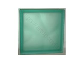 Стеклоблок Волна окрашенный в массе матовый бирюза