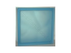 Стеклоблок Волна окрашенный в массе матовый голубой