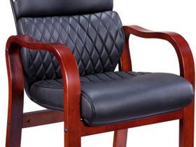 Кресло Everprof President Wood CF Экокожа Черный