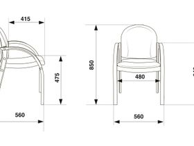 Стул Бюрократ ДЖУНО светло-бежевый эко.кожа на ножках дерево