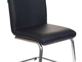 Кресло Бюрократ CH-250-V черный экокожа полозья металл серебристый