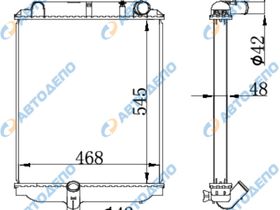 Радиатор охлаждения двигателя. TOYOTA, HINO DYNA, TOYOACE, DUTRO XKU304A, XZU620 TO-0560-48-K