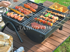 Двусторонний портативный барбекю гриль