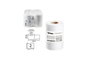 Полотенца бумажные в рулоне Veiro "Professional Comfort" с центральной вытяжкой, 2-слоя, цвет белый, 100 метров, 2 штуки/упаковка, Россия (ТК «Сыктывкар Тиссью Груп») KР208