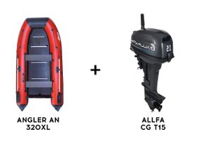 Лодка ПВХ ANGLER AN 320XL + 2х-тактный лодочный мотор ALLFA CG T15