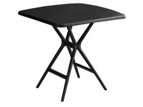 Квадратный пластиковый стол для террасы и сада (черный)