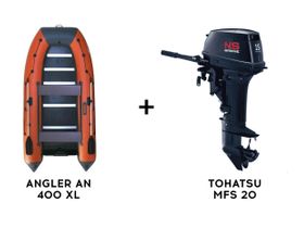 Лодка ПВХ ANGLER AN 400 XL + 4х-тактный лодочный мотор TOHATSU MFS 20 S