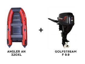 Лодка ПВХ ANGLER AN 335XL + 4х-тактный лодочный мотор GOLFSTREAM F 9.9 BMS