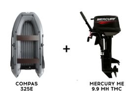 Лодка ПВХ COMPAS 325E + 2х-тактный лодочный мотор MERCURY ME 9.9 MH TMC (247CC)
