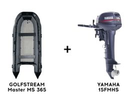 Лодка ПВХ GOLFSTREAM Master MS 365 + 2х-тактный лодочный мотор YAMAHA 15FMHS