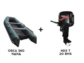 Лодка ПВХ ORCA 360 НДНД + 2х-тактный лодочный мотор HDX T 20 BMS
