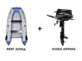 Лодка ПВХ REEF 325НД + 4х-тактный лодочный мотор HIDEA HDF6HS