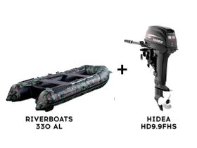 Лодка ПВХ RIVERBOATS 330 AL + 2х-тактный лодочный мотор HIDEA HD9.9FHS Pro