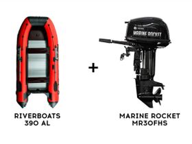 Лодка ПВХ RIVERBOATS 390 AL + 2х-тактный лодочный мотор MARINE ROCKET MR30FHS
