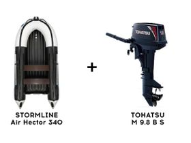 Лодка ПВХ STORMLINE Air Hector 340 + 2х-тактный лодочный мотор TOHATSU M 9.8 B S