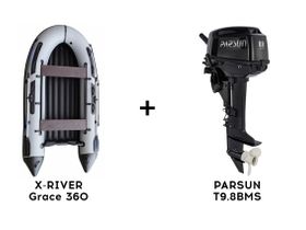 Лодка ПВХ X-RIVER Grace 360 + 2х-тактный лодочный мотор PARSUN T9.8BMS