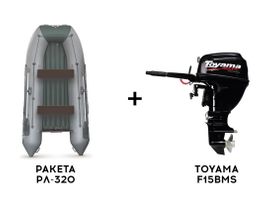 Лодка ПВХ РАКЕТА РЛ-320 + 4х-тактный лодочный мотор TOYAMA F15BMS