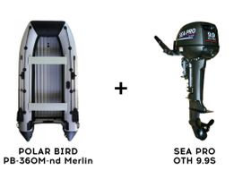 Лодка ПВХ POLAR BIRD PB-360M-nd Merlin (Кречет) + 2х-тактный лодочный мотор SEA PRO OTH 9.9S