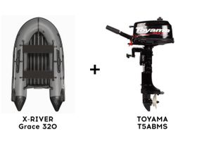 Лодка ПВХ X-RIVER Grace 320 + 2х-тактный лодочный мотор TOYAMA T5ABMS