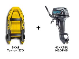 Лодка ПВХ SKAT Тритон 370 + 2х-тактный лодочный мотор MIKATSU M20FHS