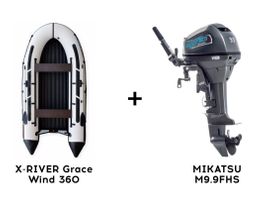 Лодка ПВХ X-RIVER Grace Wind 360 + 2х-тактный лодочный мотор MIKATSU M9.9FHS
