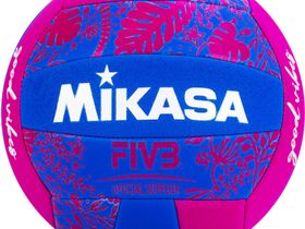 Мяч для пляжного волейбола Mikasa, размер 5, Сине-розовый