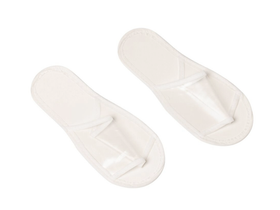 Тапочки с открытым мысом (прозрачный верх, жесткая подошва), ПВХ/ЭВА, белые, Россия (ООО "Белая линия") 11999