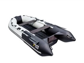 Лодка ПВХ РИВЬЕРА Компакт 3200 нднд "комби" светло-серый/черный