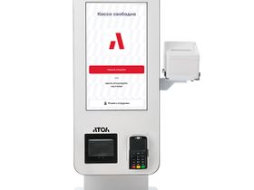 Касса самообслуживания АТОЛ КСО 3215 Pro (21,5", miniPC:N100, SSD, 8/256GB), без Wi-Fi, без ОС, Mindeo, Ind.light, Кр.пин-пад., Кр.ФР.,УЗО,Розетка